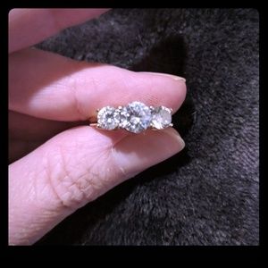 10kt Yellow Gold Ring with 3 CZ's